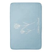 Elegante Stofblauwe Eenvoudige Bloem Badmat (Voorkant Verticaal)