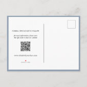 Elegante Stofblauwe Foto Bruiloft Save The Date Aankondigingskaart (Achterkant)