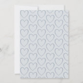 Elegante Stofblauwe Foto & Hart Bewaar de Datum Save The Date (Achterkant)