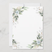 Elegante Stofblauwe Groene Bruiloftsborrel Kaart (Achterkant)