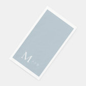 Elegante Stofblauwe Monogram Papieren Gast Handdoe Servet (Hoek)