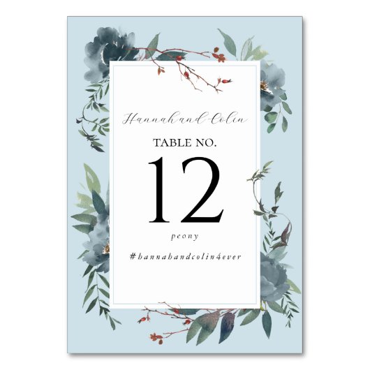 Elegante Stofblauwe Navy Botanische Tuin Kaart (Voorkant)