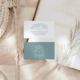 Elegante Stofblauwe Regency Trouwwebsite Informatiekaartje