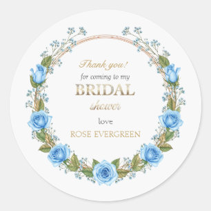 Elegante Stofblauwe Rozen Baby's Adem Dank je Ronde Sticker