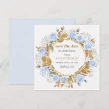 Elegante Stofblauwe Rozen Save the Date