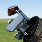 Elegante Stofblauwe Script Moderne Naam Persoonlij Golfheadcover (Insitu)