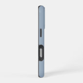 Elegante Stofblauwe Script Monogram iPhone Hoesje (Rechterkant)