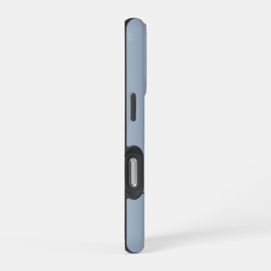 Elegante Stofblauwe Script Monogram iPhone Hoesje (Rechterkant)