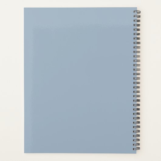 Elegante Stofblauwe Script Monogram Planner (Achterkant)