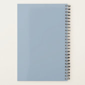 Elegante Stofblauwe Script Monogram Planner (Achterkant)
