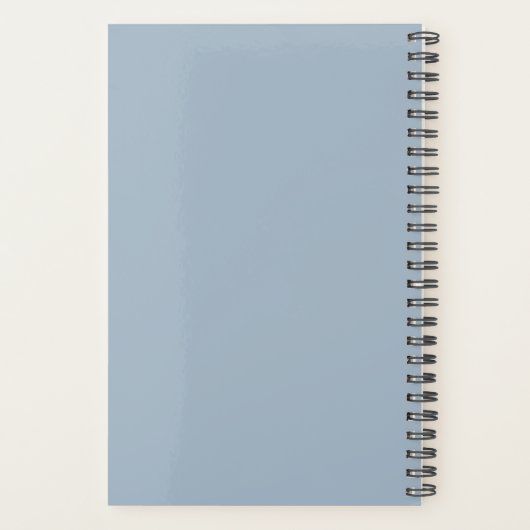 Elegante Stofblauwe Script Monogram Planner (Achterkant)