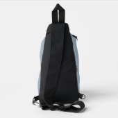 Elegante Stofblauwe Script Monogram Sling Bag (Achterkant)