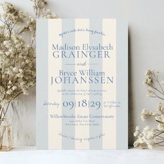 Elegante Stofblauwe Strepen Klassieke Eenvoudige B Kaart