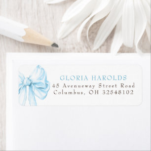 Elegante Stofblauwe Strik Bruidsdouche Etiket