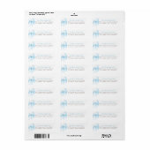 Elegante Stofblauwe Strik Bruidsdouche Etiket (Full Sheet)