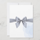 Elegante Stofblauwe Strik Bruiloft Save The Date (Achterkant)