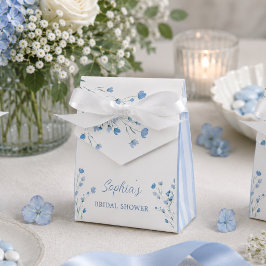 Elegante Stofblauwe Strik Coquette Bruidsfeest Bedankdoosjes