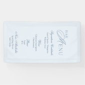 Elegante Stofblauwe Trouwbarmenu Spandoek (Horizontaal)