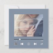 Elegante Stofblauwe Trouwlied QR Save The Date (Voorkant)