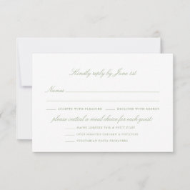 Elegante Stofblauwe Trouwmaaltijd Opties  RSVP Kaartje