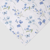 Elegante Stofblauwe Veldbloem Tissuepapier (Detail)