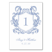 Elegante Stofblauwe Wapenschild Trouw