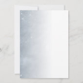 Elegante Stofblauwe Zachte Glitter Bruiloftsinvati Kaart (Achterkant)