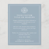 Elegante Stofblauwe Zakelijke Logo Promotie Flyer (Achterkant)