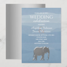 Elegante Stofblauwe Zilveren Olifant Bruiloft