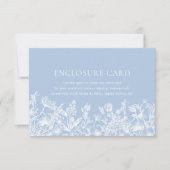 Elegante  Stoffig Blauw Bloemen Behuizing Kaart (Voorkant)