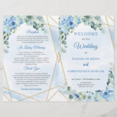 Elegante stoffig blauwe aquarel bloemmotief eucaly (Voorkant)