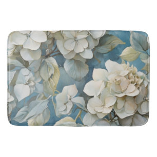 Elegante stoffige blauw blauwgroen ivoor florale h badmat