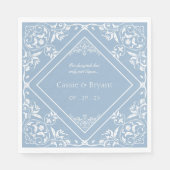 Elegante stoffige blauw  kust chique bruiloft servet (Voorkant)