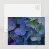 Elegante stoffige blauw paarse bloemen briefkaart (Voorkant / Achterkant)