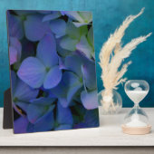 Elegante stoffige blauw paarse bloemen fotoplaat (Zijkant)