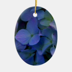 Elegante stoffige blauw paarse bloemen keramisch ornament