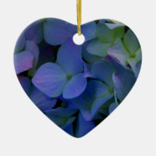 Elegante stoffige blauw paarse bloemen keramisch ornament