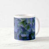 Elegante stoffige blauw paarse bloemen koffiemok (Voorkant rechts)