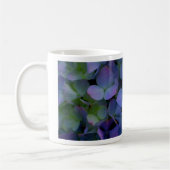 Elegante stoffige blauw paarse bloemen koffiemok (Links)