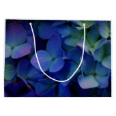 Elegante stoffige blauw paarse bloemen large cadeautasje (Achterkant)