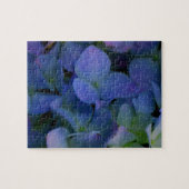 Elegante stoffige blauw paarse bloemen legpuzzel (Horizontaal)