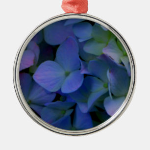 Elegante stoffige blauw paarse bloemen metalen ornament