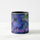 Elegante stoffige blauw paarse bloemen mok (Midden)