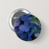 Elegante stoffige blauw paarse bloemen ronde button 5,7 cm (Voorkant /achterkant)