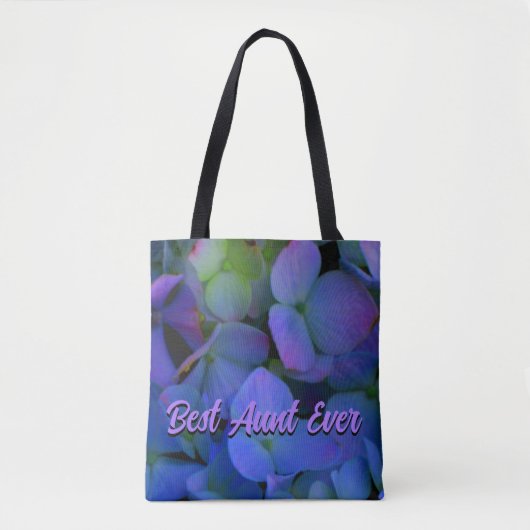 Elegante stoffige blauw paarse bloemen tote bag (Voorkant)
