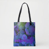Elegante stoffige blauw paarse bloemen tote bag (Voorkant)