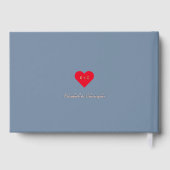 Elegante stoffige blauw Roos gouden bruiloften Jub Gastenboek (Achterkant)