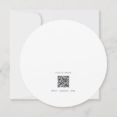 Elegante stoffige blauwe bloem ronde bruiloft kaart (Achterkant)