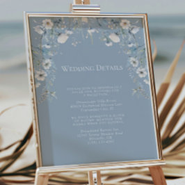 Elegante stoffige blauwe bloemen bloemenbruiloft d