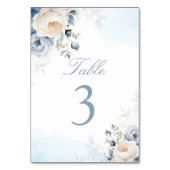 Elegante stoffige blauwe bloemen, bloemenbruiloft kaart (Voorkant)